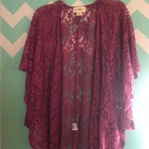 Lace short sleeve cardigan